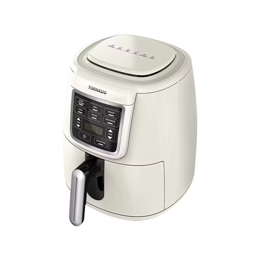 قلاية هوائية تورنيدو، ديجيتال، 4 لتر، 1550 وات، كريمي × سيلفر - THF-1554D-XL-CS - 2
