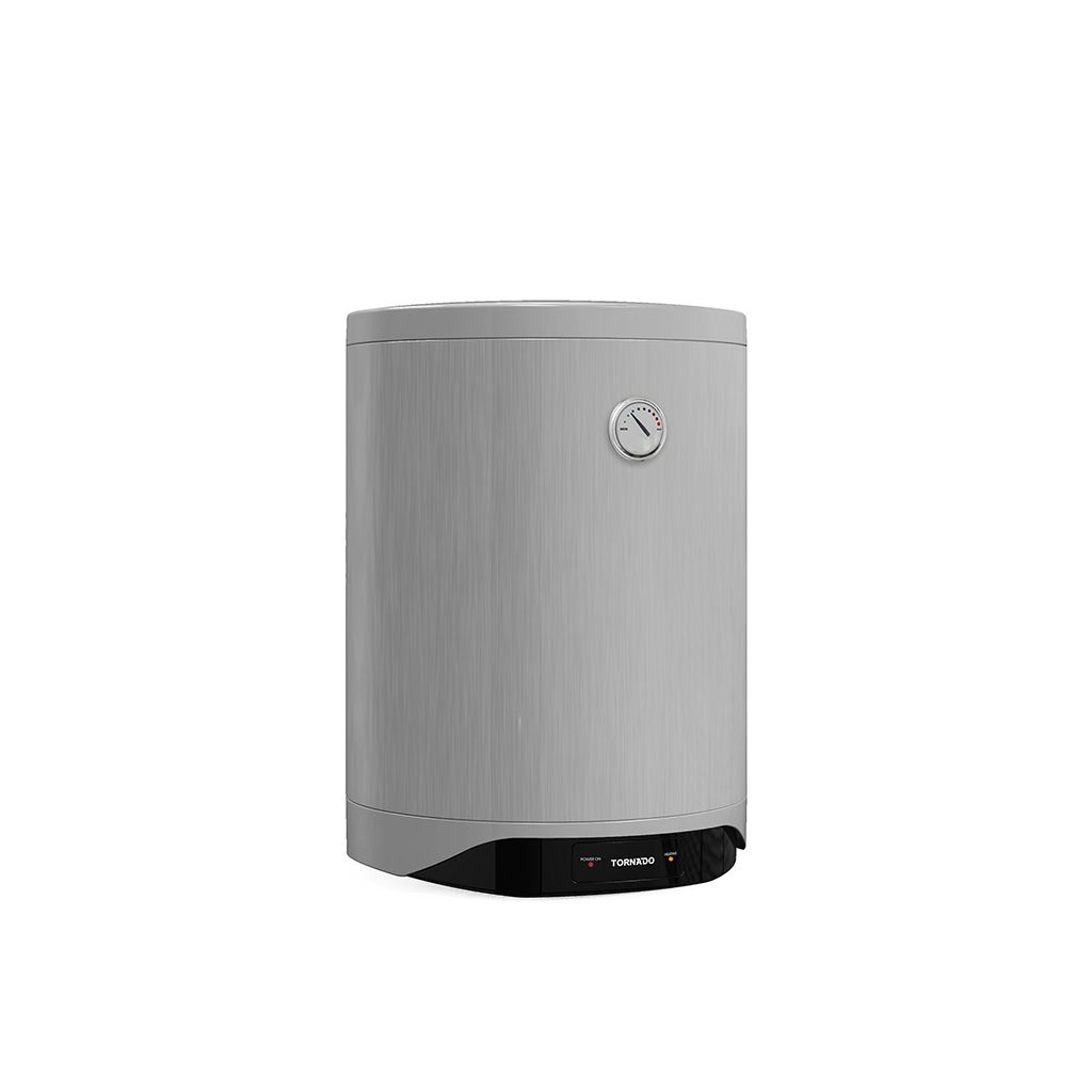 سخان مياه تورنيدو كهرباء 50 لتر ، إينامل ، لمبة ليد ، سيلفر TEEE-50MS - 2