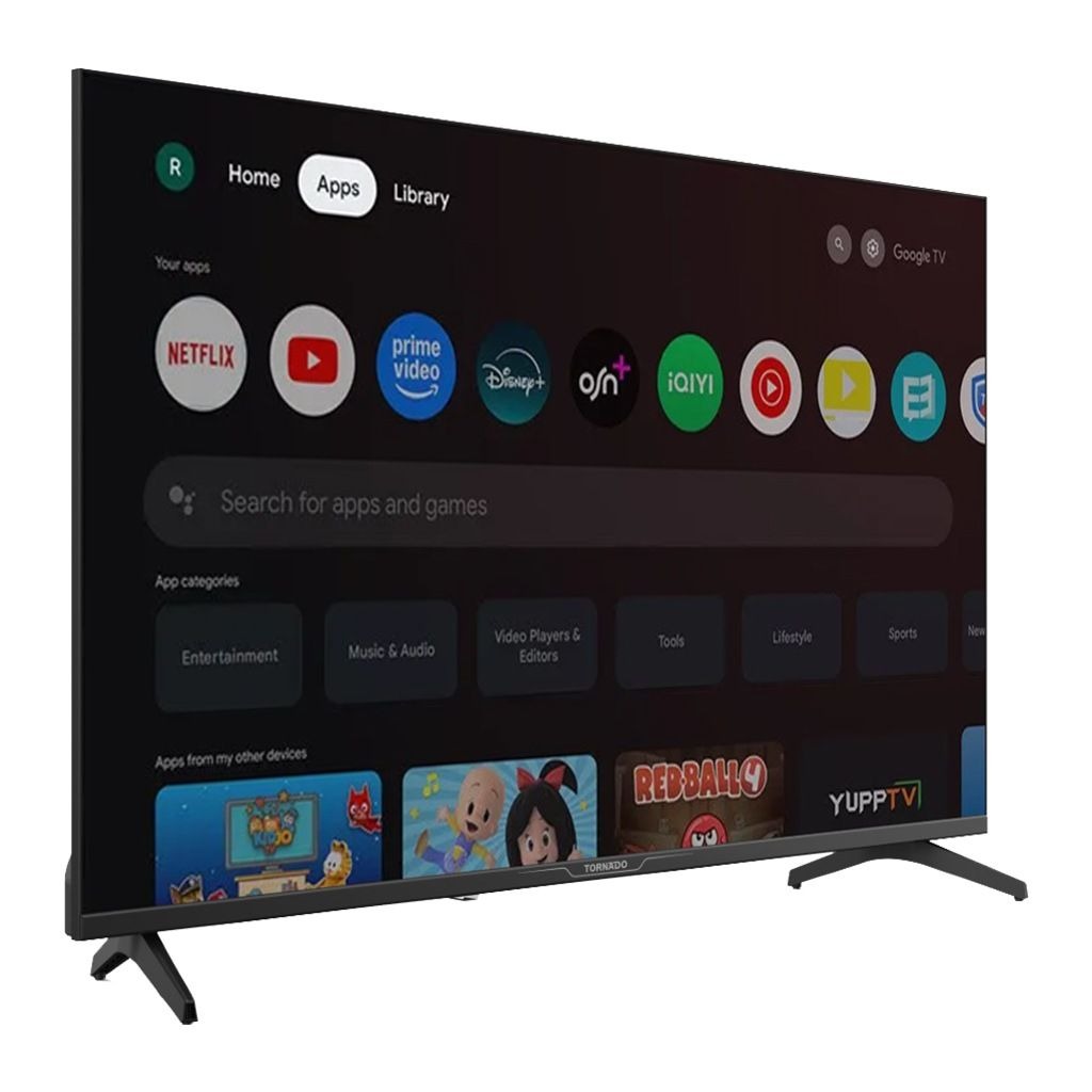 شاشة تليفزيون تورنيدو سمارت HD فريمليس 32 بوصة Google TV ريسيفر داخلي - أسود | 32EA6500E - 2