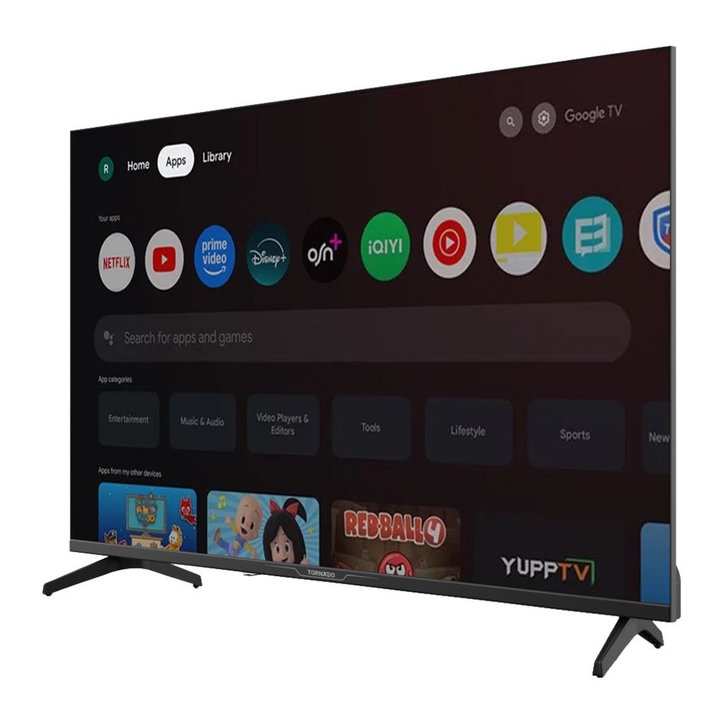 شاشة تليفزيون تورنيدو سمارت HD فريمليس 32 بوصة Google TV ريسيفر داخلي - أسود | 32EA6500E - 3