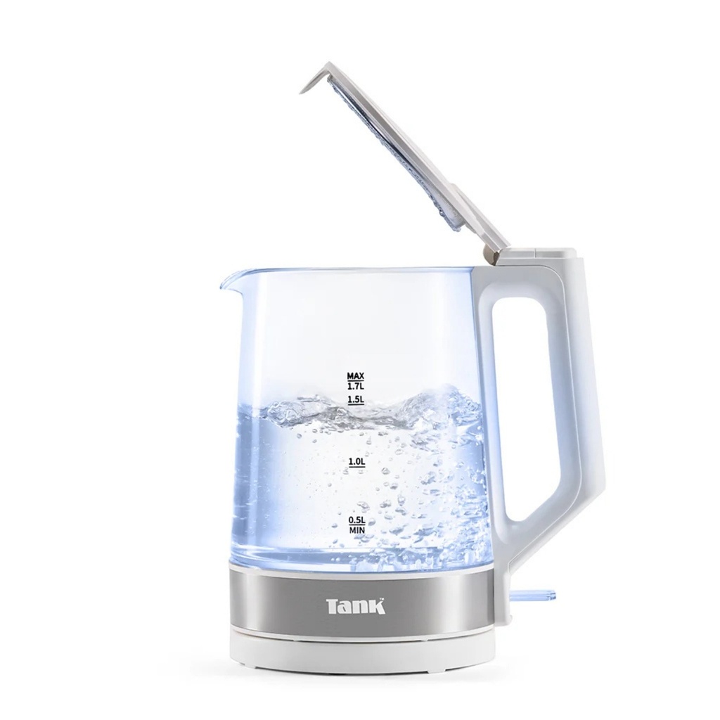 غلاية مياه تانك، زجاج، 1.7 لتر، 1850 وات، ضوء LED، أبيض - KG-2318 - 3