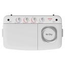Toshiba Miraco VH-Q110MEG 10kg twin-tub washer — overhead view / غسالة توشيبا ميراكو 10 كجم حوضين — منظر علوي