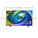 شاشة تليفزيون توشيبا، 65 بوصة، فريمليس، 4K، سمارت، ريسيفر داخلي - 65C350RP 2
