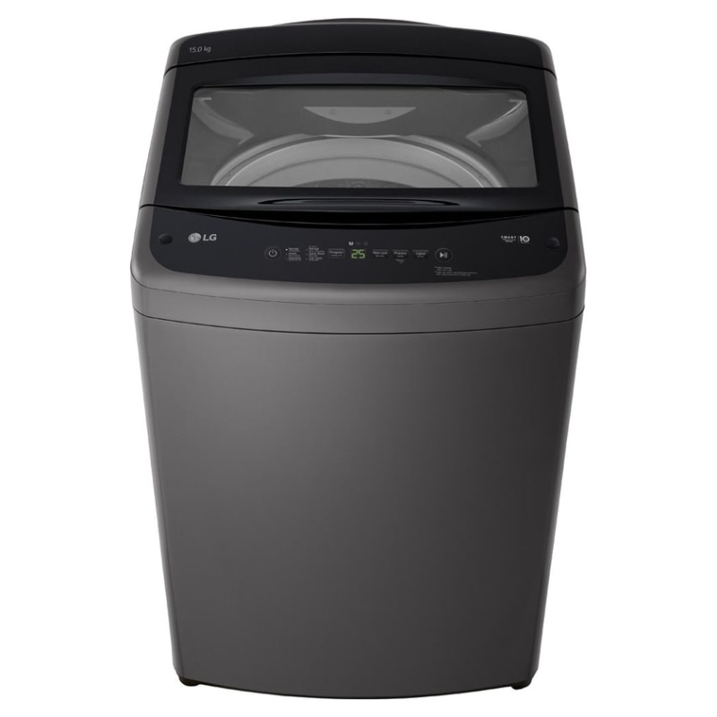 LG T15V1NDHG2A — front perspective — 15kg Top Load washer, Black / غسالة LG 15 كجم — منظور أمامي