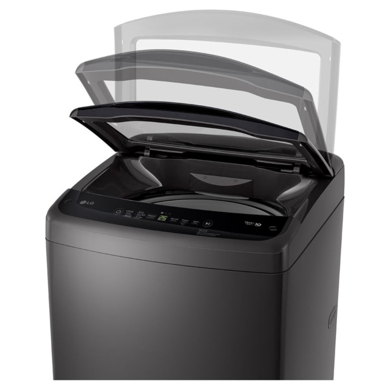 LG T15V1NDHG2A — soft-closing door detail / غسالة LG 15 كجم — تفاصيل الباب