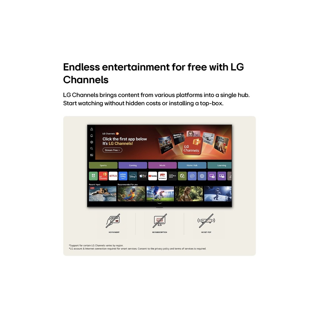 شاشة ال جي 65NU8E0B6LA — قنوات LG | 65 بوصة أسود
