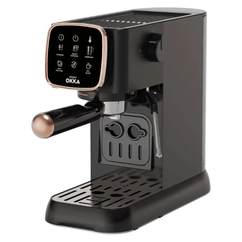 Arzum Okka Solo OK0034-0400 — angled view | touch screen, black × copper