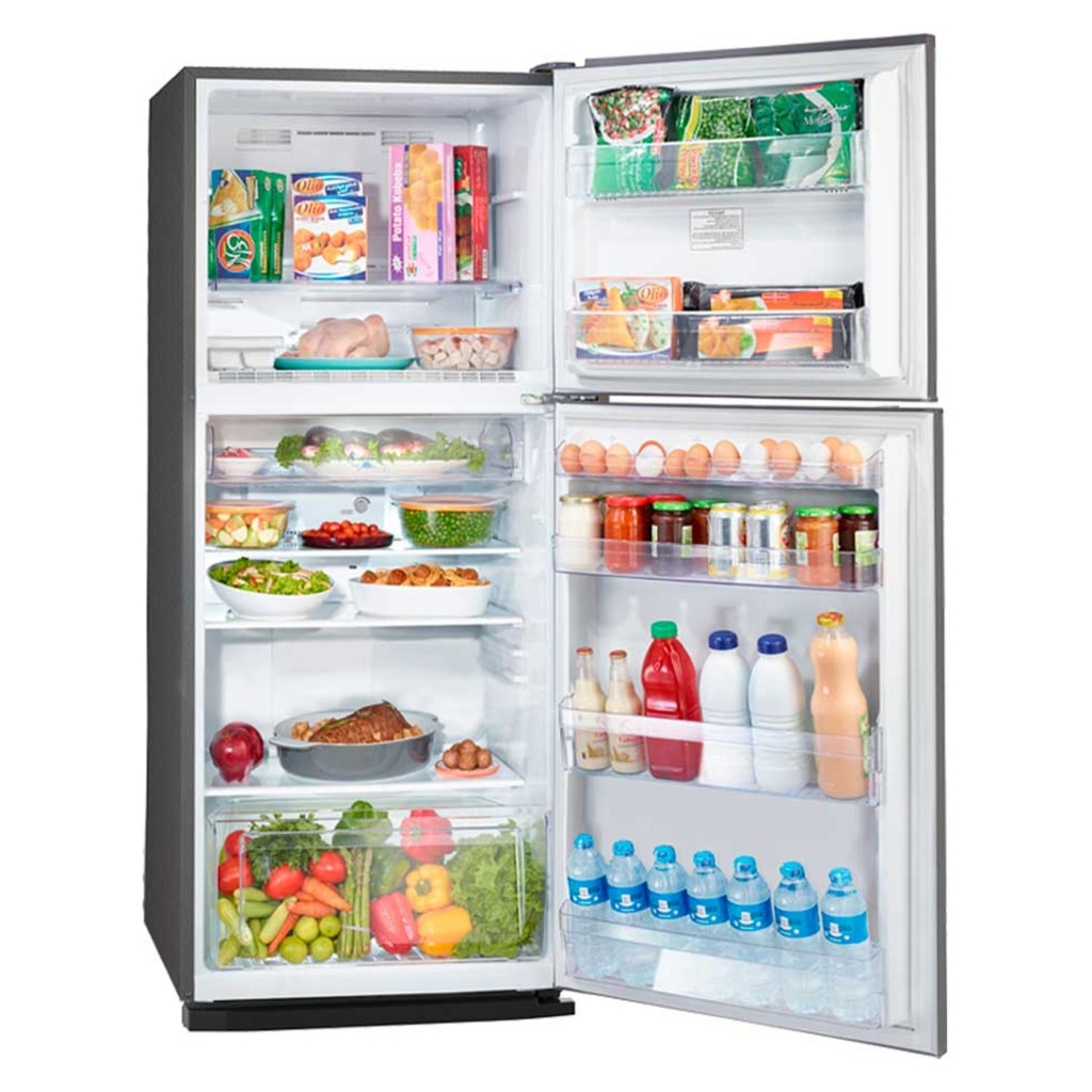 Tornado RF-40TTV-ST No Frost Refrigerator — doors open interior view | 355L 2-door Stainless