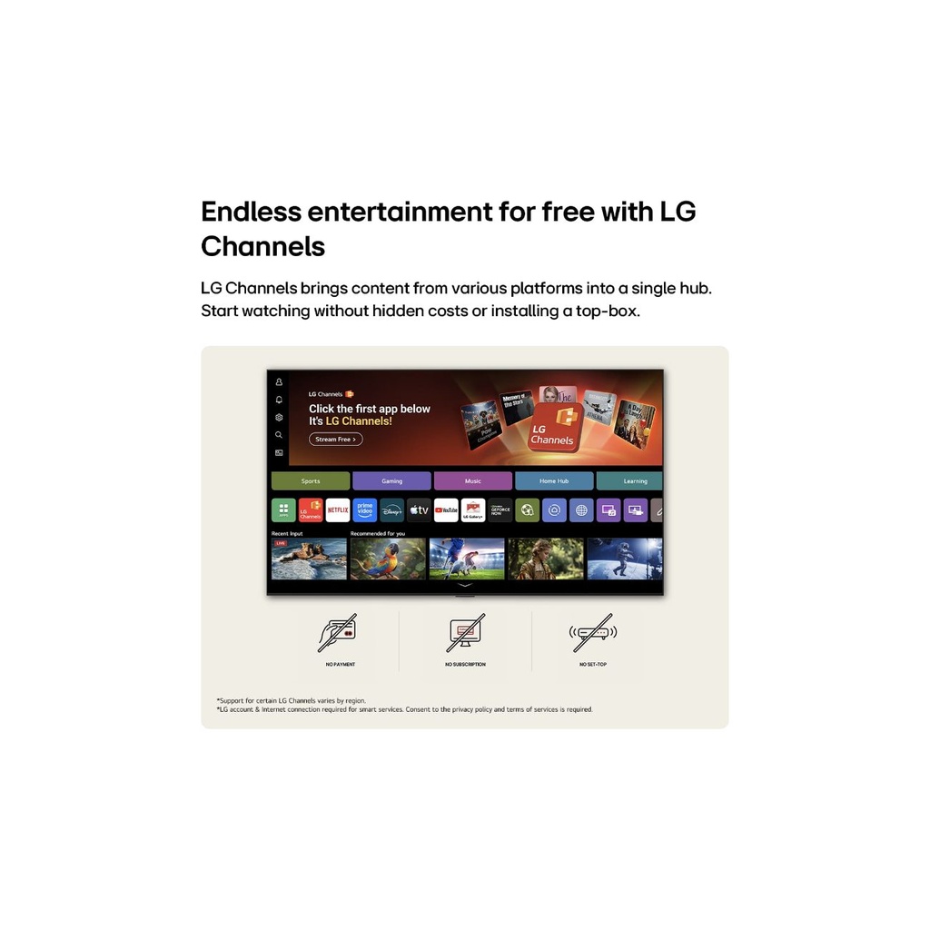 شاشة ال جي 65NU850B6LA — قنوات LG