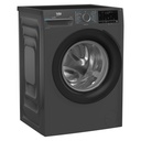 Beko WFST107XA washing machine — angled side view | 10 kg, 1400 RPM, Dark Grey — غسالة بيكو WFST107XA — منظر جانبي مائل | 10 كيلو، 1400 لفة، رمادي غامق