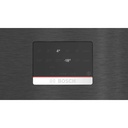 Bosch KGN76CXEE8 refrigerator — LED display and controls close-up | 526 L, No Frost, Black Steel — ثلاجة بوش KGN76CXEE8 — لقطة قريبة لشاشة LED ولوحة التحكم | 526 لتر، نو فروست، بلاك ستيل
