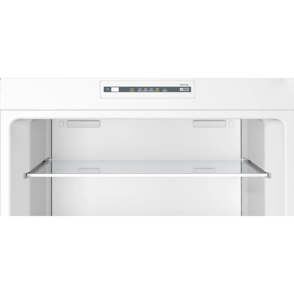 Bosch KDN55NL2E8 refrigerator — adjustable glass shelf | 453 L, No Frost, Stainless — ثلاجة بوش KDN55NL2E8 — رف زجاجي قابل للتعديل | 453 لتر، نو فروست، استانلس
