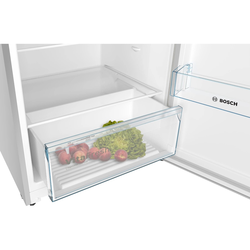 Bosch KDN55NL2E8 refrigerator — VitaFresh vegetable drawer | 453 L, No Frost, Stainless — ثلاجة بوش KDN55NL2E8 — درج الخضار فيتافريش | 453 لتر، نو فروست، استانلس