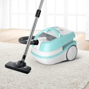 Bosch BWD420HYG wet and dry vacuum — vacuuming a carpet at home | 2000 W, HEPA, White × Turquoise — مكنسة بوش BWD420HYG — شفط السجاد في البيت | 2000 وات، هيبا، أبيض × تركواز
