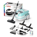 Bosch BWD420HYG wet and dry vacuum — with retail packaging and accessories | 2000 W, HEPA, White × Turquoise — مكنسة بوش BWD420HYG — مع علبة المنتج والملحقات | 2000 وات، هيبا، أبيض × تركواز