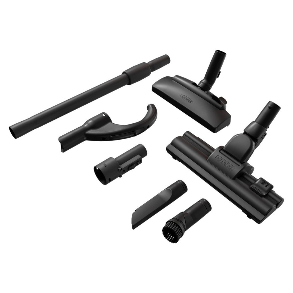 Hitachi CV-980TJ drum vacuum cleaner — included accessory set | 2300 W, 21 L, Red × Black — مكنسة هيتاشي برميلية CV-980TJ — طقم الملحقات المرفق | 2300 وات، 21 لتر، أحمر × أسود