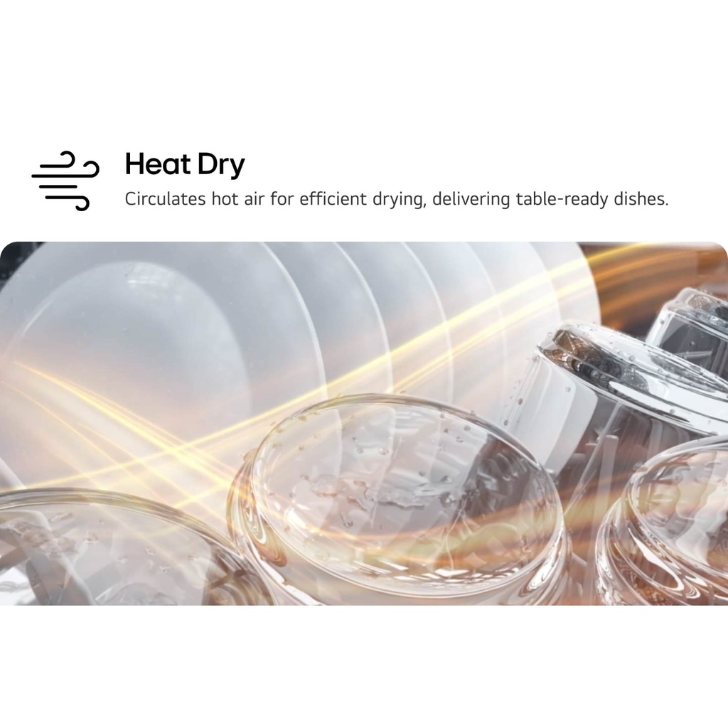 غسالة أطباق ال جي DFC287HMS — التجفيف الحراري Heat Dry | هواء ساخن لأطباق جاهزة
