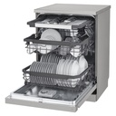 LG DFC435FP dishwasher — loaded interior, right angle | Dual Zone Wash | غسالة أطباق ال جي DFC435FP — من الداخل محمّلة بزاوية يمين | غسيل المنطقتين