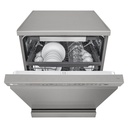 LG DFC435FP dishwasher — front control panel, door open | LED display, 10 programs | غسالة أطباق ال جي DFC435FP — لوحة التحكم الأمامية والباب مفتوح | شاشة LED و10 برامج
