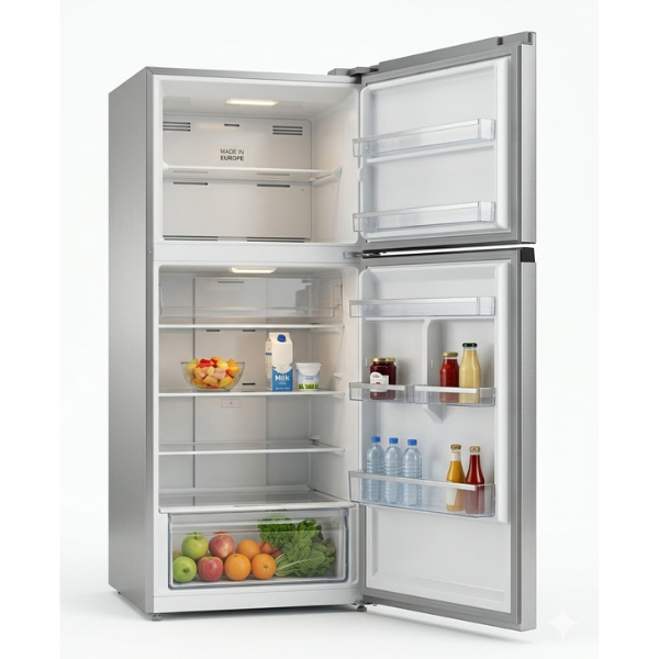 ثلاجة بوش 413 لتر فريزر علوي No Frost سيريز 4 MultiAirflow ستانلس لوك KDN47NLEE8 2