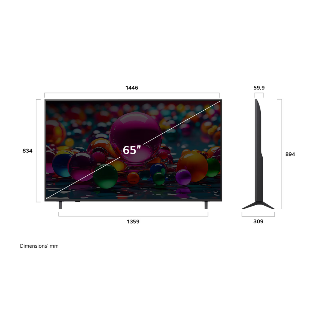 شاشة ال جي، 65 بوصة، ماجيك ريموت، ذكاء اصطناعي، بدون فريم، موديل 2025، 4K، سمارت، ريسيفر داخلي - 65UA85006LA 4