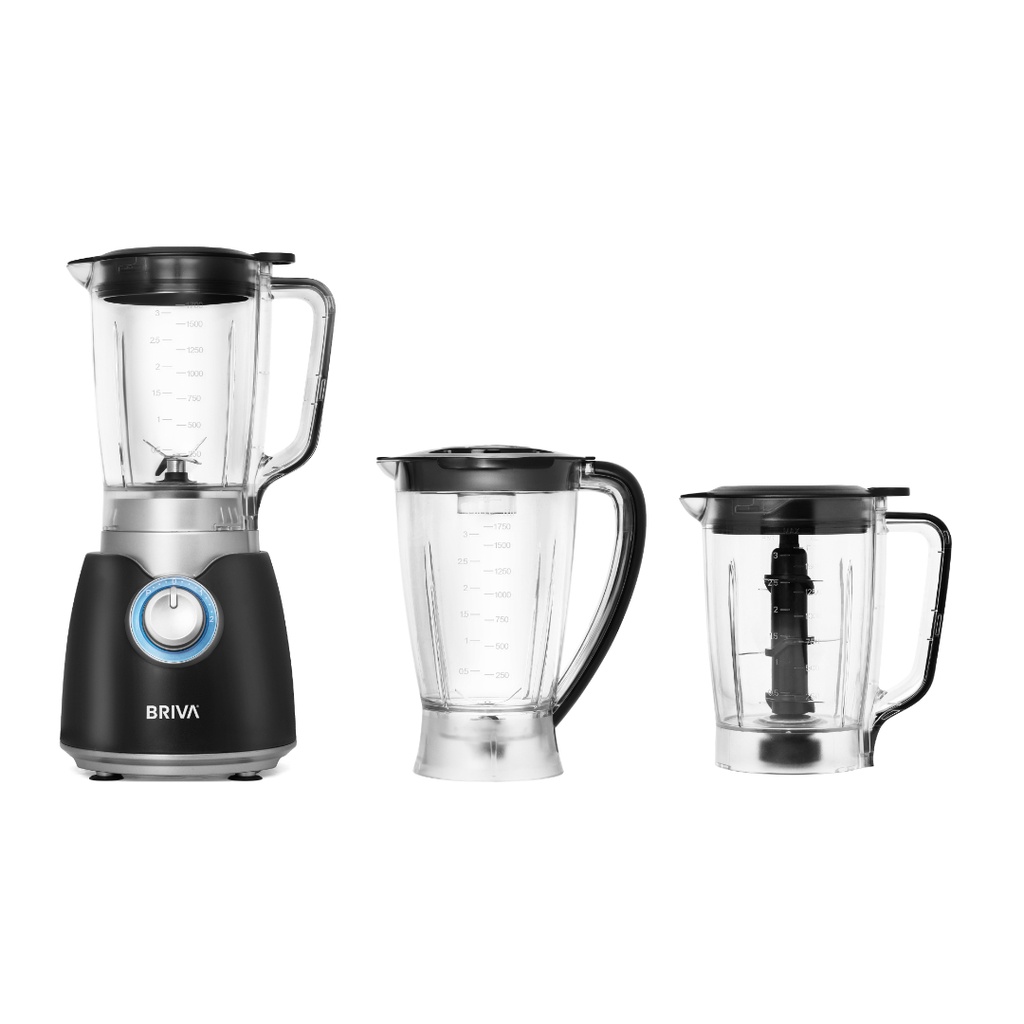 خلاط كهربائي بريفا، 800 وات، 2 وعاء 1.7 لتر، مطحنة، أسود - B800-BH138 2