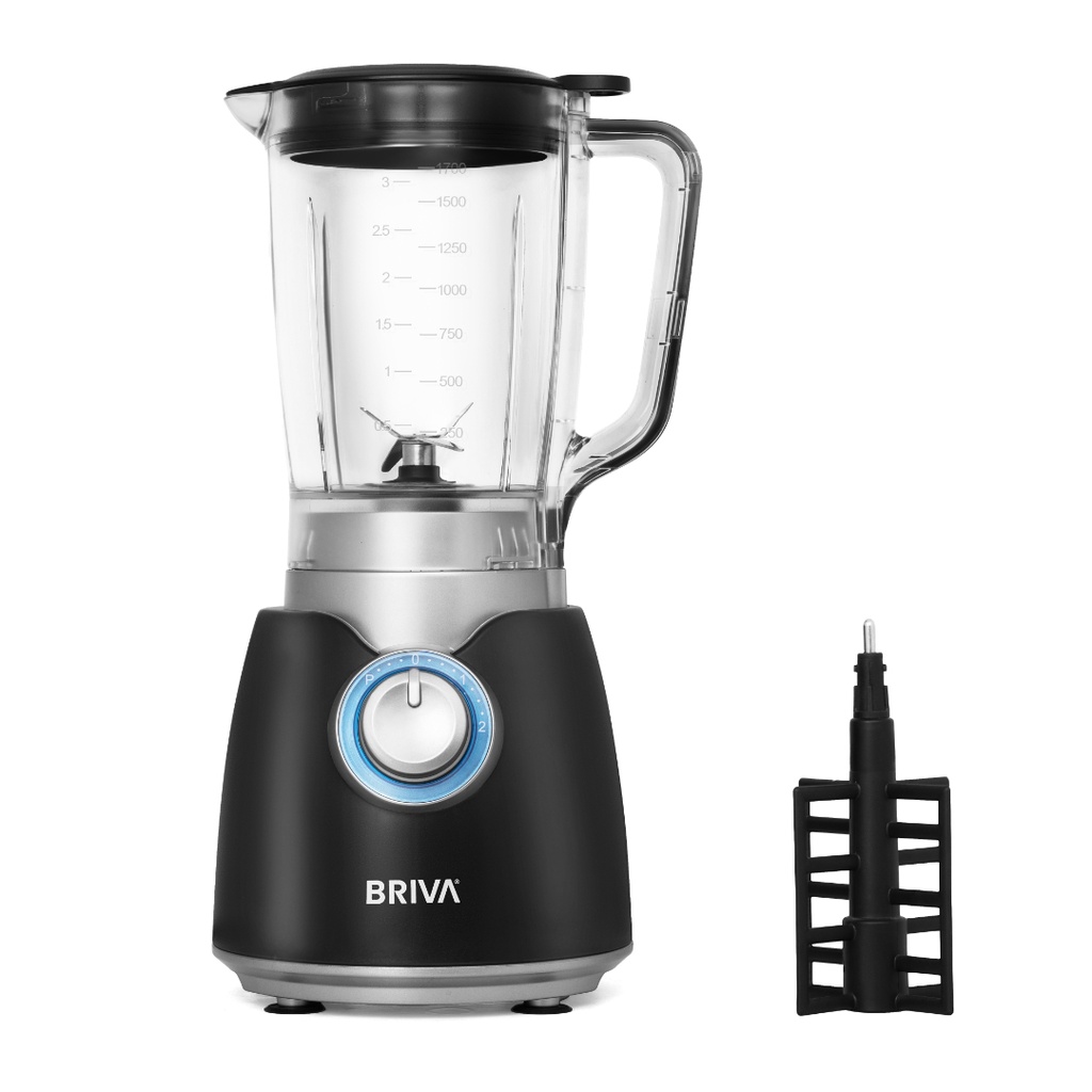 خلاط كهربائي بريفا، 800 وات، 2 وعاء 1.7 لتر، مطحنة، أسود - B800-BH138 7