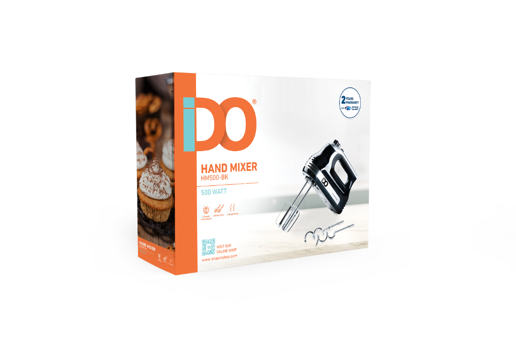 مضرب بيض ايدو، 500 وات، أسود - HM500-BK 4