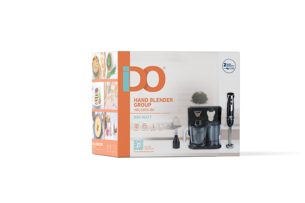 خلاط يدوي ايدو، 800 وات، كبة، استاند، أسود - HBLG800-BK 3