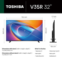 شاشة تليفزيون توشيبا، 32 بوصة، فريمليس، HD، سمارت، ريسيفر داخلي - 32V35RP - 2
