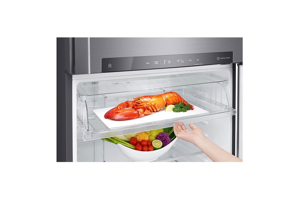ثلاجة ال جي، انفرتر، نوفروست، 475 لتر، ديجيتال، سيلفر - GN-H622HQHL - 5