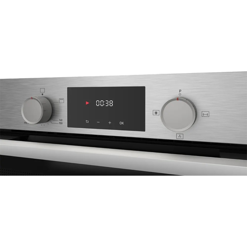 فرن بلت ان تيفا، غاز بالكامل، 60 سم، 82 لتر، ديجيتال، استانلس × أسود - QGSTL INOX DT - 4