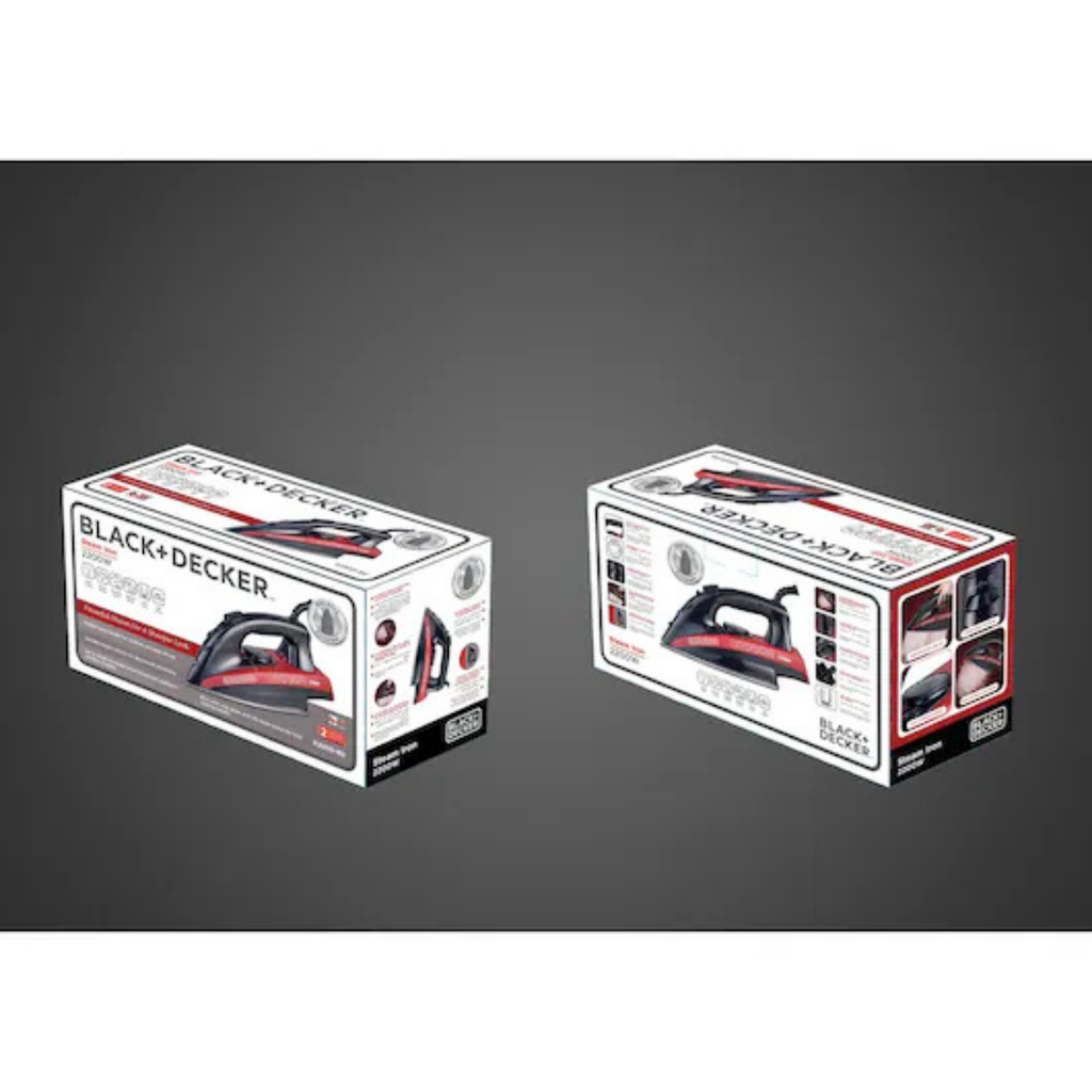 مكواة بخار بلاك اند ديكر، 2200 وات، أحمر × أسود - X2200 5