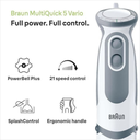 خلاط يدوي براون، فاريو 5، 1000 وات، أبيض - MQ5200WH - 6