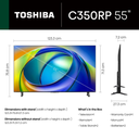 شاشة تليفزيون توشيبا، 55 بوصة، فريمليس، 4K، سمارت، ريسيفر داخلي - 55C350RP - 2