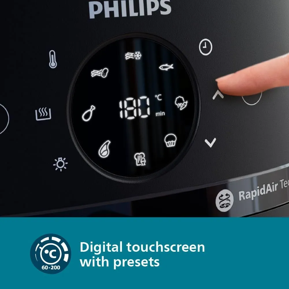 قلاية هوائية فليبس، 6.2 لتر، 1700 وات، ديجيتال، أسود - NA231/09 - 7