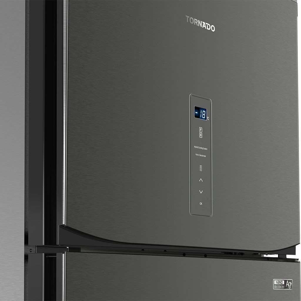 ثلاجة تورنيدو، ديجيتال، انفرتر، نوفروست، 450 لتر، استانلس غامق - RF-580ATV-DST - 7
