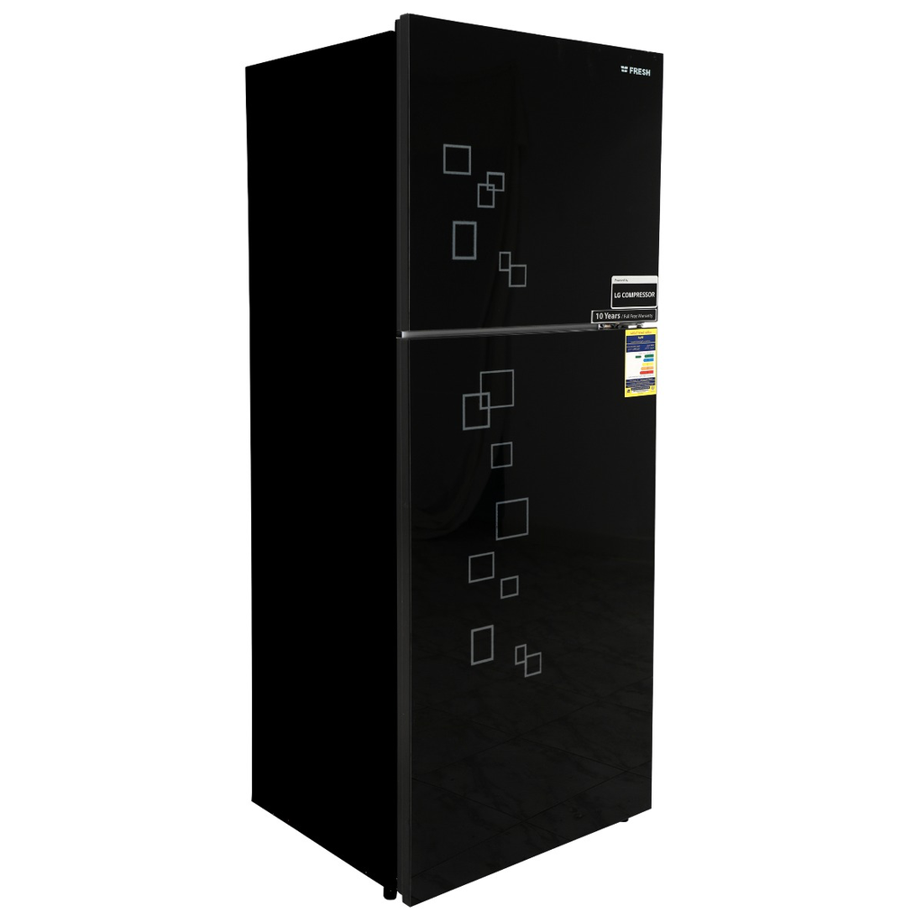 ثلاجة فريش، 397 لتر، نوفروست، زجاج أسود - FNT-BR470KGB - 2