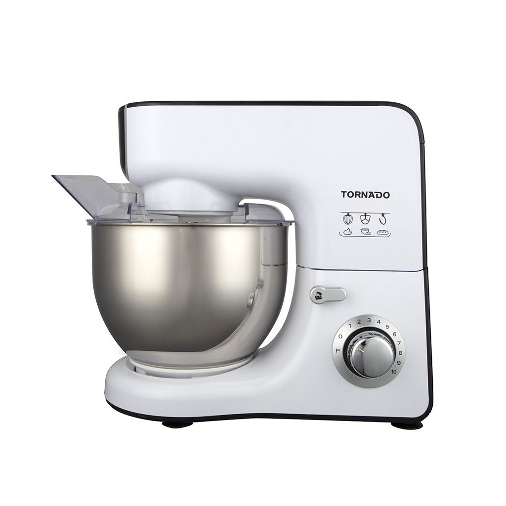 Stand Mixer Tornado, 800W, 5.5L, Stainless Steel Bowl, White - SM-1000T