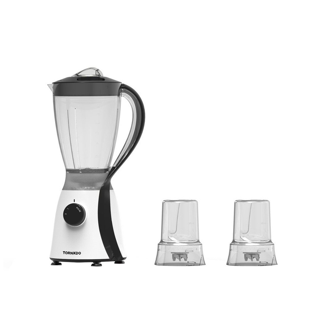‫خلاط كهربائي تورنيدو 600 وات ، 1.5 لتر ، 2 مطحنة، أسود - TB-600/2-BLACK