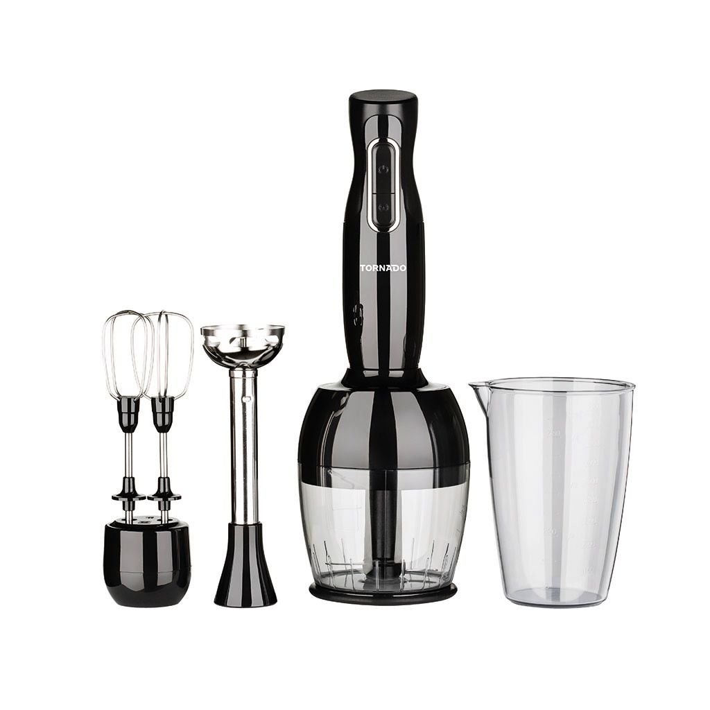 Hand Blender Tornado, 1000W, Chopper, Whisk, Black - THB-1000MCL