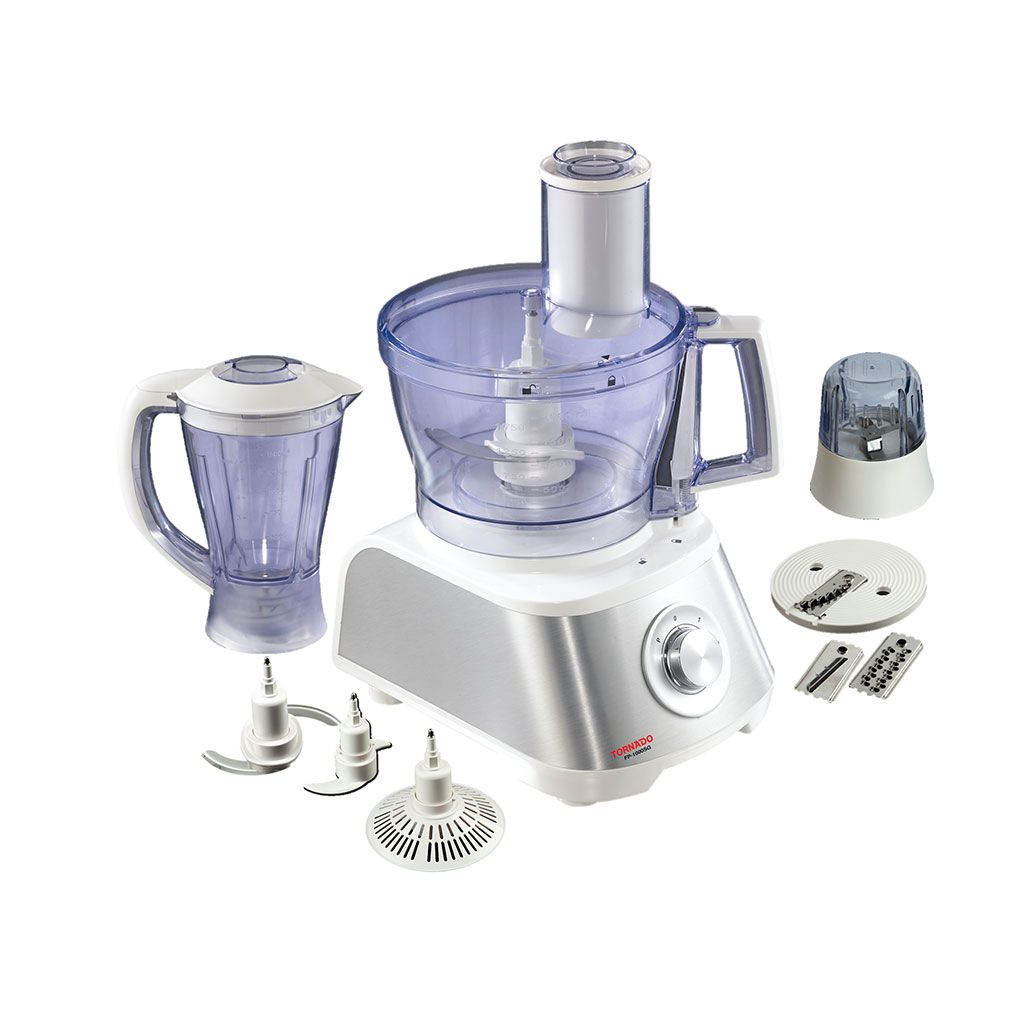 Food Processor Tornado, 1000W, 2L Bowl, 1.5L Jug, White - FP-1000SG