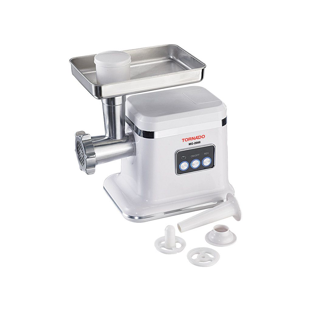 Meat Grinder Tornado, 2000W, Stainless Steel Blades, Pro Turbo Speed, White - MG-2000