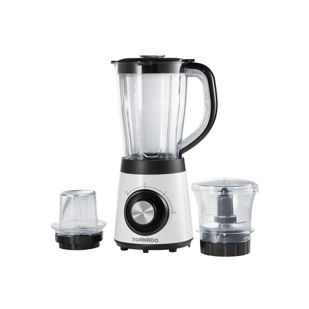 Electric Blender Tornado, 600W, 1.5L, Grinder and Meat Grinder, White - TBL-500W