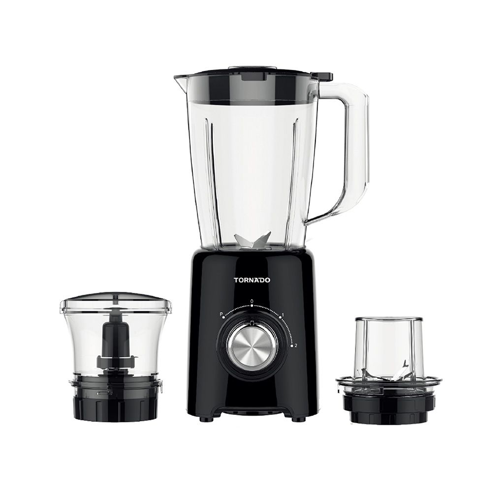 Electric Blender Tornado, 500W, 1.5L, Grinder, Glass Jar, Black - BL-500T