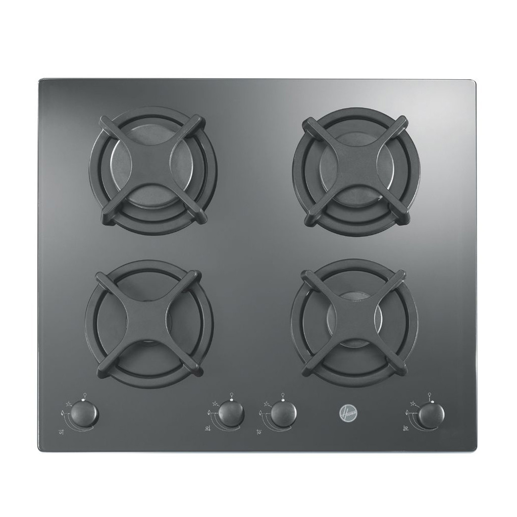 Built-in Gas Hob Hoover, 60 × 60 cm, 4 Burners, Black Glass - HGV640B/1