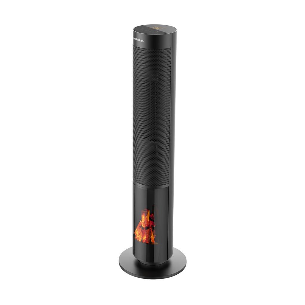 Ceramic Electric Heater Tornado, 2000W, 16m², Remote Control, Black - TPH-2000DF