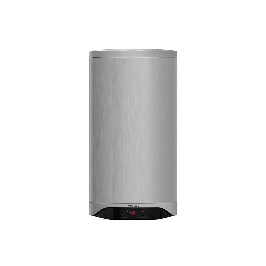 Electric Water Heater Tornado, 80L, Digital Display, Enamel, Silver - TEEE-80DS