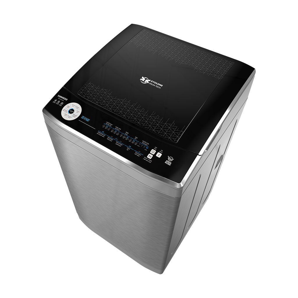 Automatic Washing Machine Tornado, Top Load, 13kg, Pump, Silver - TWE-TLN13RSL