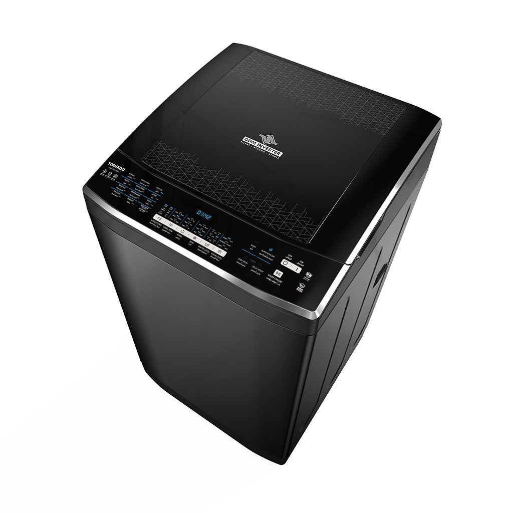 Automatic Washing Machine Tornado, Top Load, 13kg, Inverter, Pump, Black - TWE-TLD13RBK